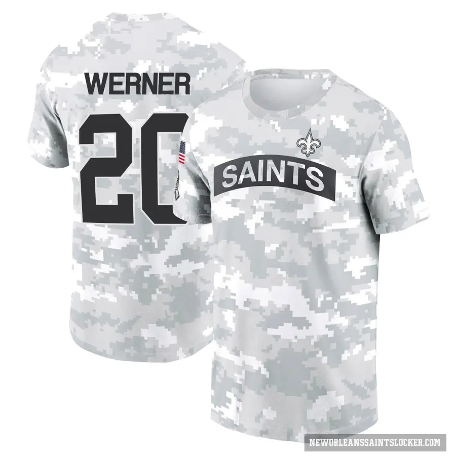 Men's ＃20 Pete Werner New Orleans Saints Camo Arctic 2024 Salute to Service Performance T-Shirt
