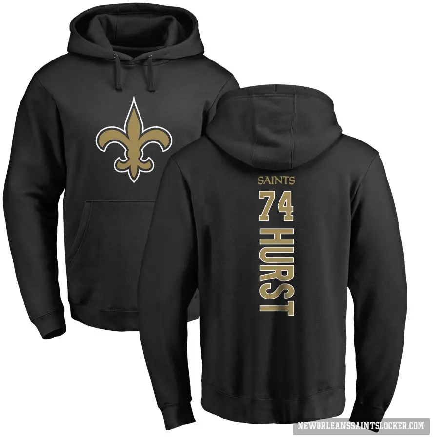 Youth ＃74 James Hurst New Orleans Saints Black Pro Line Backer Pullover Hoodie