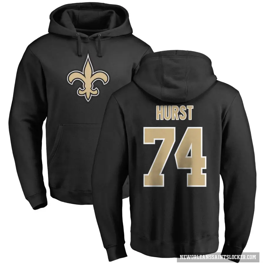 Youth ＃74 James Hurst New Orleans Saints Black Pro Line Logo Pullover Hoodie