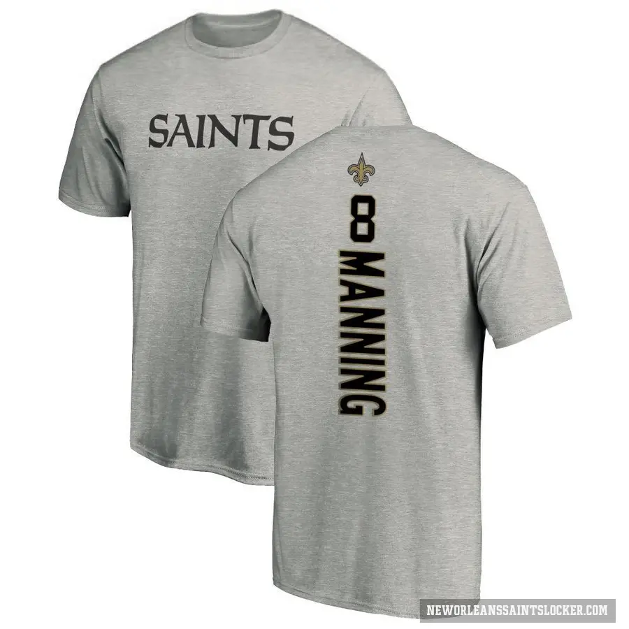 Youth ＃8 Archie Manning New Orleans Saints Ash Backer T-Shirt