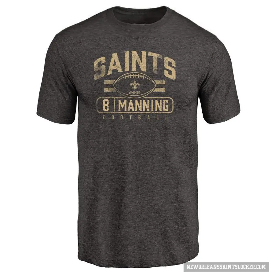 Youth ＃8 Archie Manning New Orleans Saints Black Flanker T-Shirt