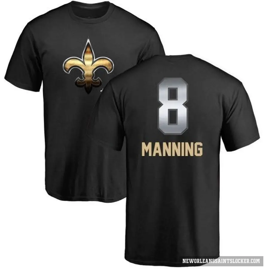 Youth ＃8 Archie Manning New Orleans Saints Black Midnight Mascot T-Shirt